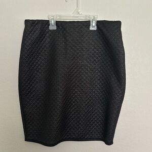 Max Studio Black Ribbed Pencil Skirt